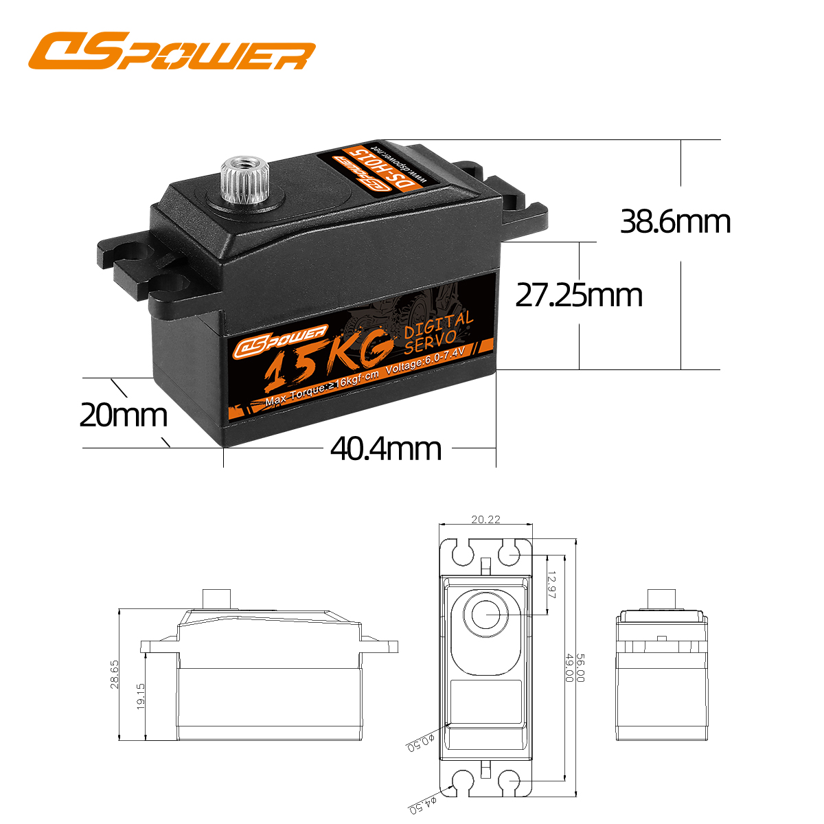 DSpower 15KG High Troque Metal - огляд і ціна Rc Helicopter Motor